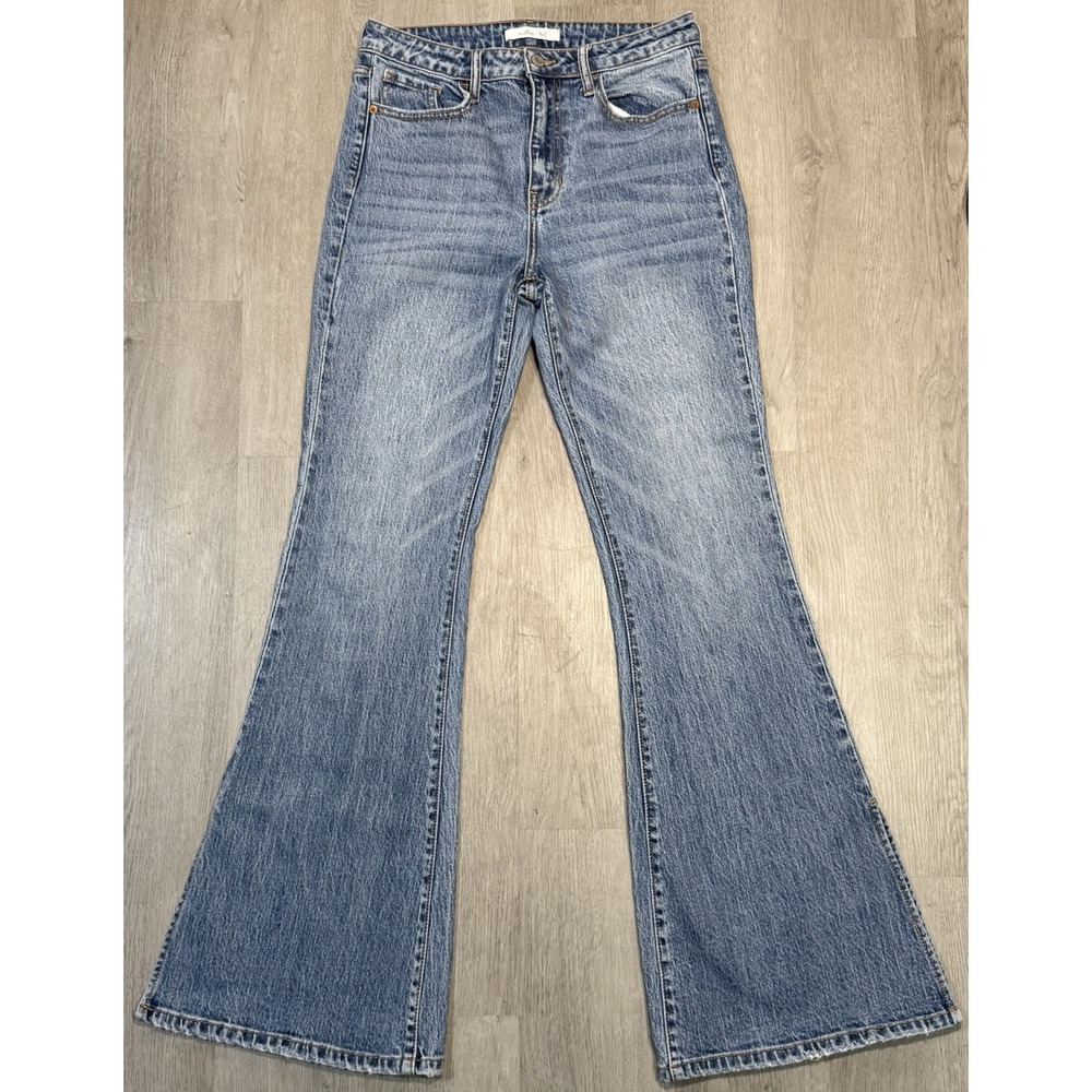 Willow & Root The Flared Out Jeans Women Size 27 High Rise Light Wash Flare